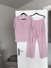 F&F Pink And White Polka Dot Pjs Size 12-14 NWOT