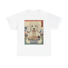 Standard Poodle Eating Ramen Illustration T-Shirt 