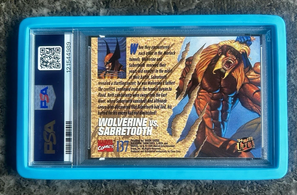 1994 ULTRA X-MEN #137 WOLVERINE VS. SABRETOOTH 🔥 PSA 10 Gem 💎 Mint 🔥 - Image 2 of 2