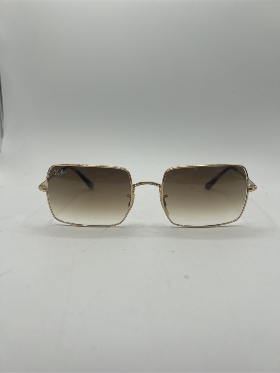 Vintage 1971 Ray-Ban Women\'s Gold Frame Brown Lens Square Sunglasses With Case Ray-Ban Square 1971 Reverse XL (56 - 19) with Brown lenses  main image 3