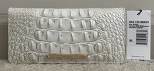 Brahmin Melbourne ADY Slim Bifold Lthr Wallet Clutch COCONUT MILK Off White NWT