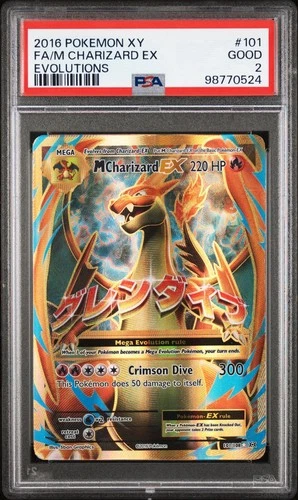 PSA 2 M Charizard EX (Full Art) 101/108 Evolutions Holo Pokemon Slab