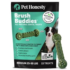 Dog Dental Treats for Medium Dogs - Teeth Cleaner, Breath Freshener - 15 Count
