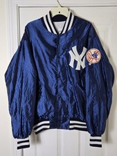 Vintage 80s DeLong New York Yankees Satin Jacket Men's Size XL