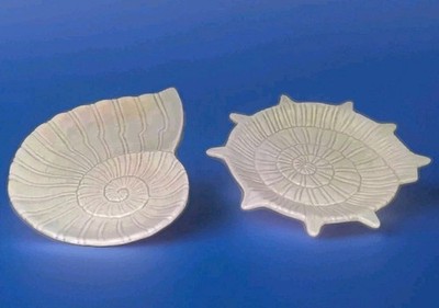 Fitz Floyd Dishes Sea Shell Putty Lustre Trinket Soap Dish Iridescent Glazed 2