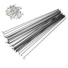 36Pcs 14G Bicycle Spokes 276mm J Bend 2mm Bike Spoke with Brass Nipple, Black