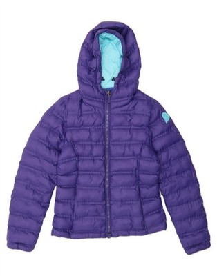 INVICTA Damen wattierte Jacke mit Kapuze UK 6 XS lila Polyamid DH79