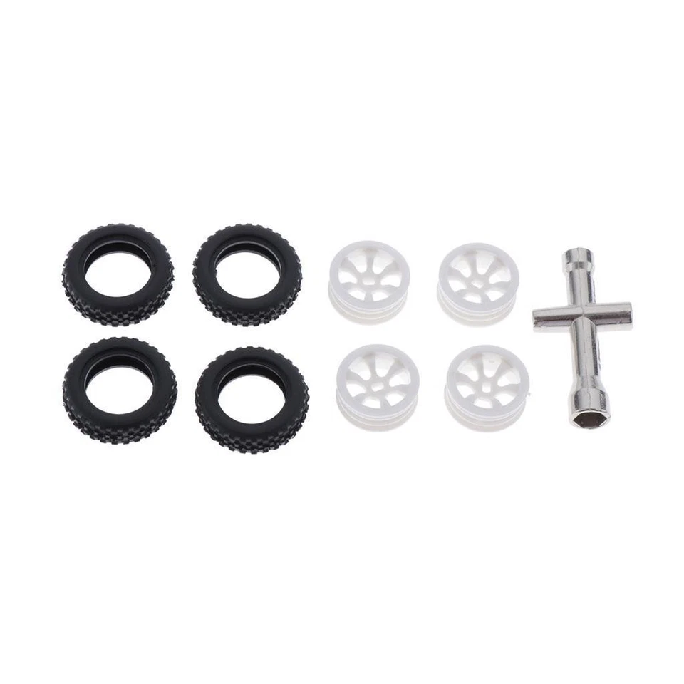 4 Sätze 1:28 RC Rock Crawler Gummireifen & Kunststofffelge Für Wltoys K989 - Bild 2 von 4