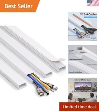 Large Wire Hiders for TV on Wall for 3-4 Cords - 66in 4xL16.5in PVC Cable Cov...