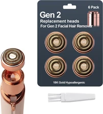 4-Pack Facial Rose Gold Gen 2 Replacement Heads for Flawless Hair Remover Genera