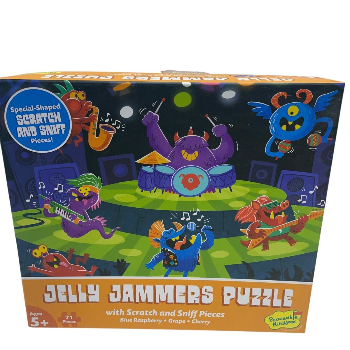 Peaceable Kingdom 71-Piece Shaped Jigsaw Puzzle Jelly Jammers