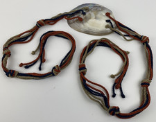 Vintage Abalone Shell Tropical Designer Fashion Braided Cord Mermaid Rope Belt