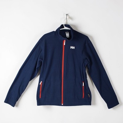 Helly Hansen Fleece Jacket Men Medium Navy Blue Full Zip Polartec Zip Pockets