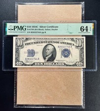 Fr. 1704 1934C $10 Silver Certificate PMG 64 EPQ - UNC