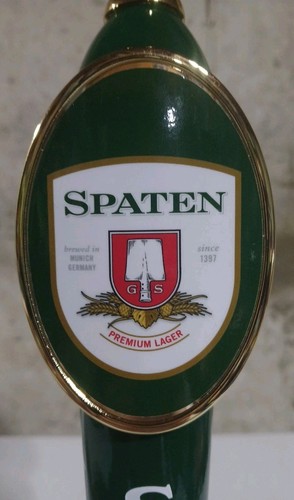 Spaten Premium Lager Bier Zapfhahn Griff doppelseitig | 13" hoch grün gold Neu aus altem Lagerbestand neu - Bild 3 von 17