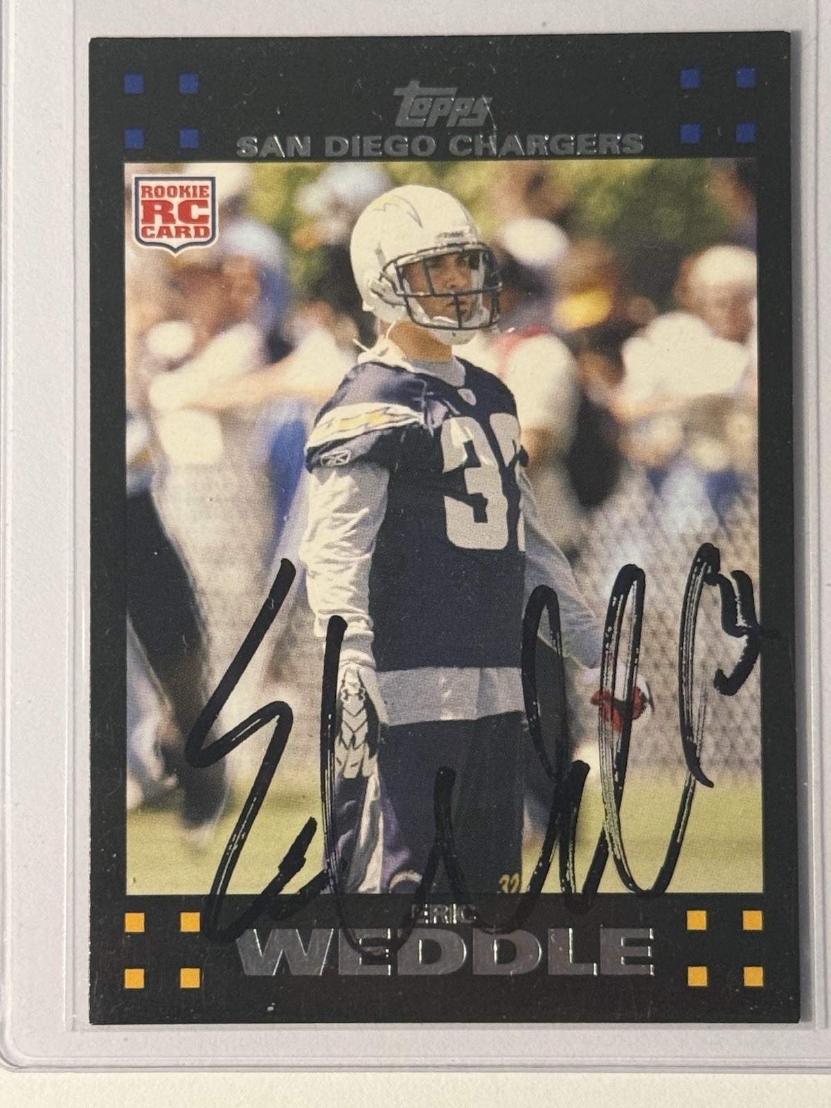 2007 Topps Eric Weddle Auto Signed Rookie Card San Diego Chargers RC
