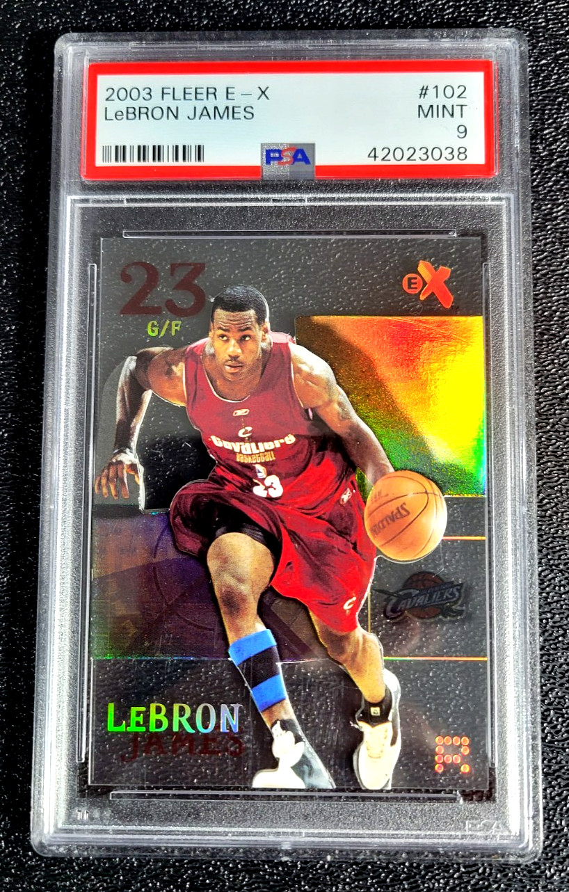 2003 PSA 9 MINT LEBRON JAMES FLEER E-X #102 ROOKIE RC S192