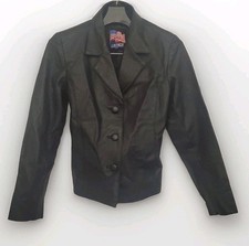 Vintage 80 s Women's Leather U.S.A. Leather Jacket Size M Black