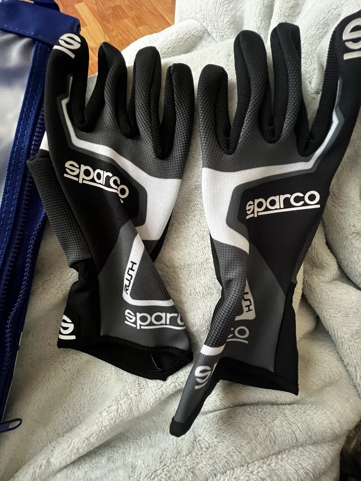 Brand New Size 9 (Small) / Sparco Rush Karting Gloves Gray GO kart faux-suede - Image 3 of 4