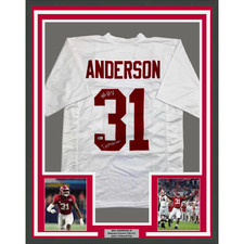 Framed Autographed/Signed Will Anderson 35x39 Alabama White Jersey Beckett COA