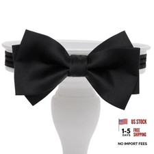 The brand men's double-layer imitation hand-tied bow tie is suitable for Black