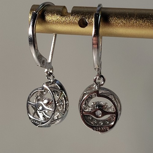 925 Sterling Silver Jostling Stone Pendant Necklace Earring Set 19" Long - Picture 12 of 12