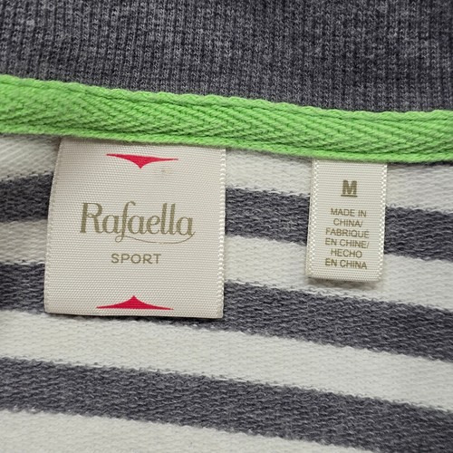 Rafaella Sport Gray Stripe Jacket Classic Zip Long Sleeves Lightweight Women's M - Picture 5 of 8