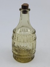 Vintage Miniature Root Bitters Embossed Glass Bottle 3.25" Medicine