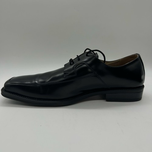 Carlo Pradi Shoes Mens 10 Black Leather Italian Square Toe Dress Career Formal - Picture 2 of 10
