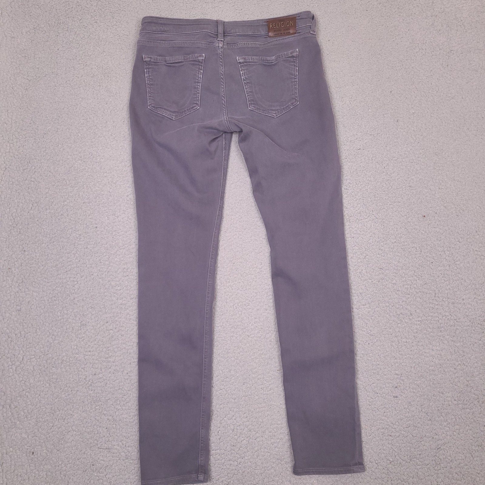 True Religion Skinny Jeans Womens 30 x 30 Gray Stretch Made In Italy Button Fly thumbnail 2