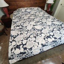 PB Dorm Pottery Barn Duvet Cover Gray Black White Winter Rose Floral Twin Size