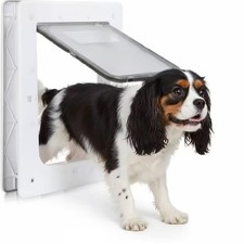 Weatherproof Plastic Pet Door for Cats  Small Dogs with Secure Locking Panel