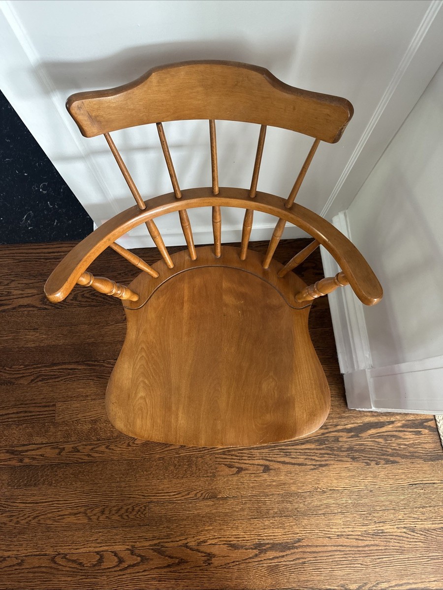 Vtg Nichols And Stone Windsor Chair Original Stamp Antique