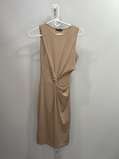 SHEIN Women’s Beige Cut-out Ruched Maxi Dress, Size Large.  2N