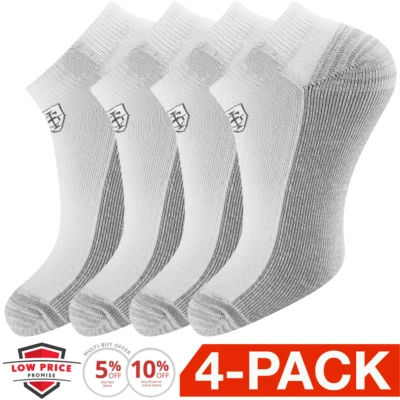 ISLAND GREEN MENS COMFORT TECH ANKLE GOLF SPORT SOCKS / WHITE MULTIBUY 4 PACK