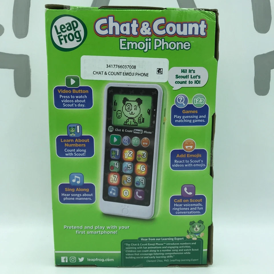 LeapFrog Chat and Count Emoji Phone, Green New Damaged Box - Image 2 of 2