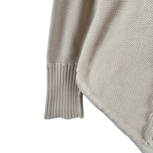 L.L. Bean Fisherman Sweater Womens Medium Cable Knit Beige Turtleneck FS-1363 - Picture 4 of 8