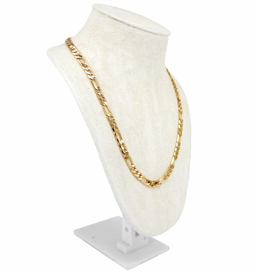 Men's Italian Figaro Link Chain Necklace 7mm wide 20