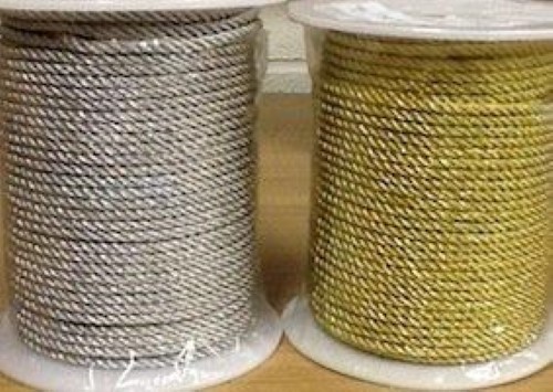 Metallic Cord Rope Lurex Gold or Silver 3mm 5mm and 7mm - Picture 3 of 5
