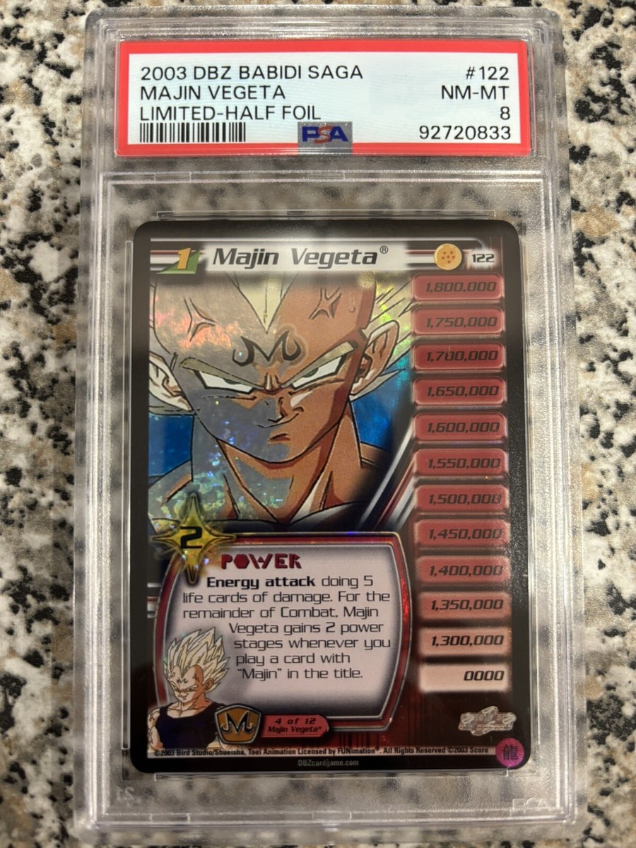 PSA 8 Nm-Mt Majin Vegeta LV1 Dragon Ball Z DBZ CCG 122 PSA 8 Nm-Mt Majin Vegeta LV1 Dragon Ball Z DBZ CCG 122