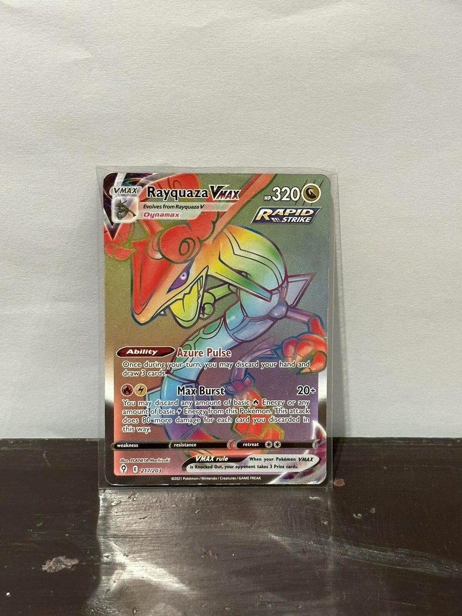 pokemon card rayquaza vmax rapid strike Pokemon card Rayquaza Vmax Rainbow Rapid Strike