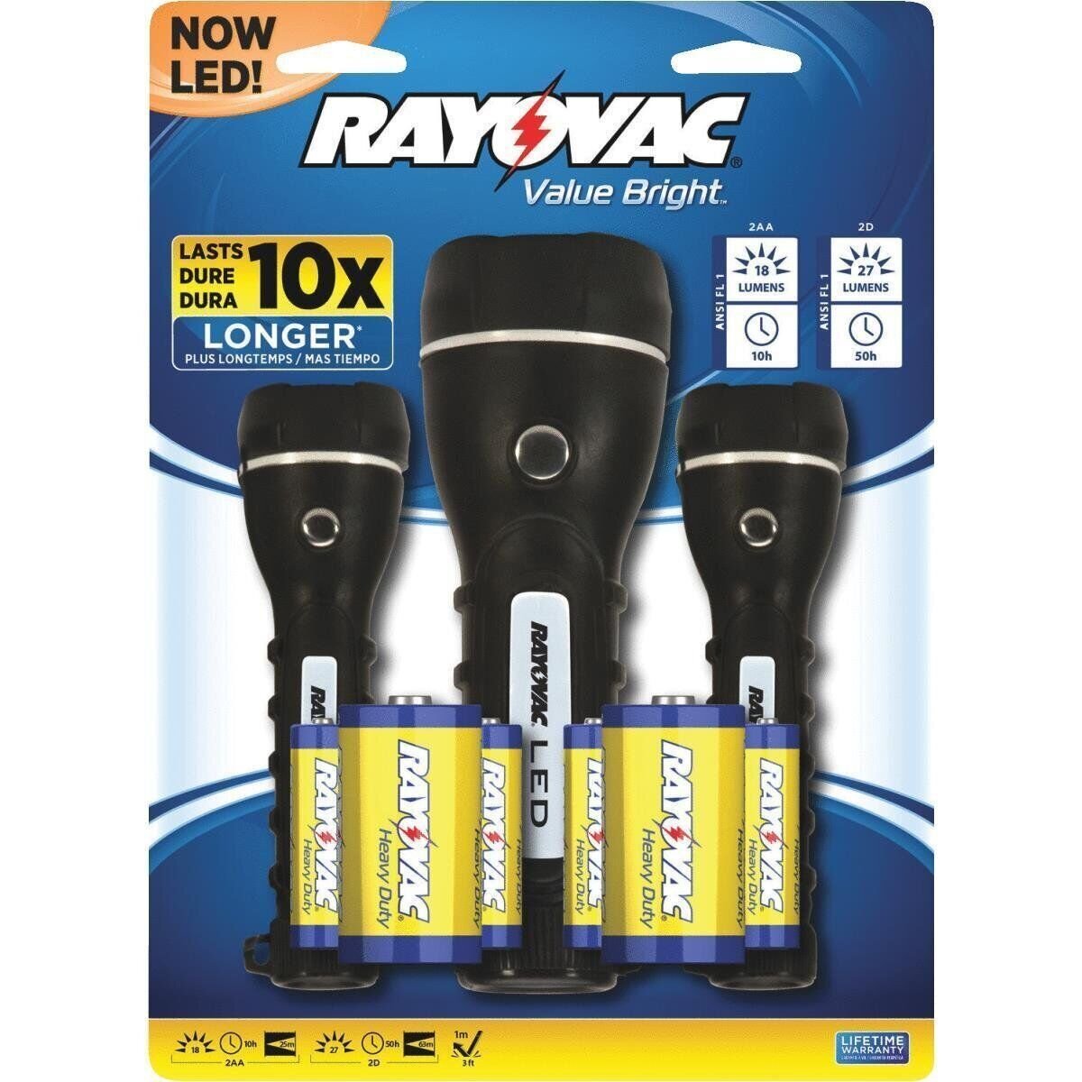 RAY O VAC 3Pk Rbr Led Flashlight | eBay