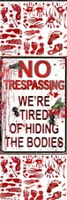 NO TRESPASSING ,CARTOON BLOOD SPATTER-UNIQUE EXQUISITE LAMINATED BOOKMARK