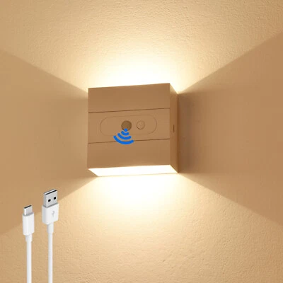 LED Wandleuchte Innen mit Bewegungsmelder Kabellos Wiederaufladbar LED Wandlampe - Bild 1 von 4