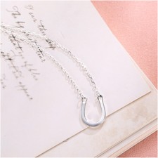 NEW Fine, Delicate Horseshoe, Sterling Silver Necklace - Gifts -