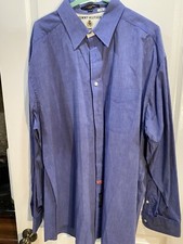 Men's Long Sleeve Casual or Dress Shirt - Tommy Hilfiger 17 1/2 - 36 Blue Solid
