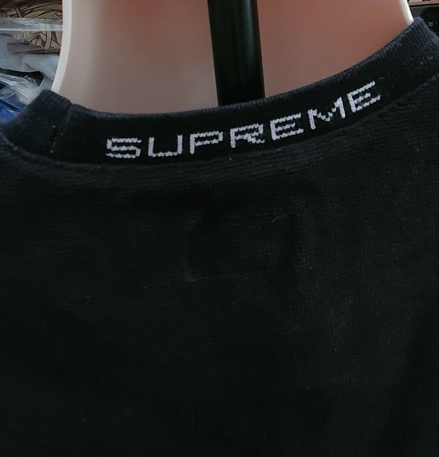 T Shirt Supreme Waffle Ringer SS18 Taille L Noir