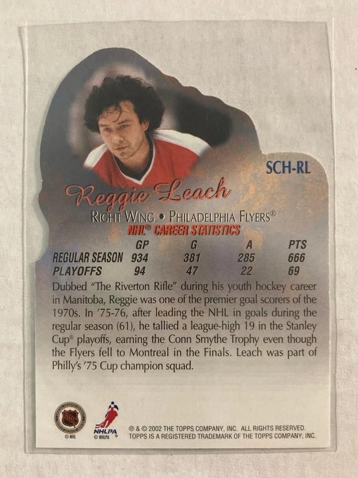 2002-03 Topps Stanley Cup Heroes #SCH-RL Reggie Leach H4R1A - Image 2 of 2