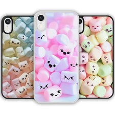 Cute Kawaii Marshmallow Faces Pattern Phone Case Cover For iPhone Samsung Galaxy