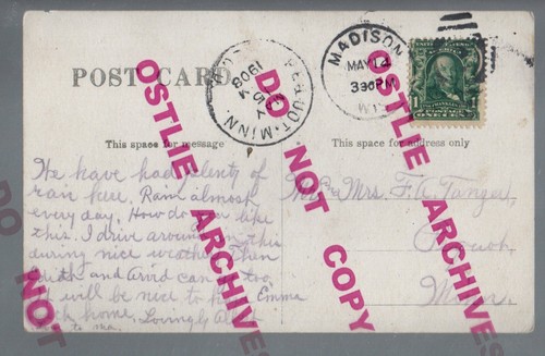 Madison WISCONSIN RPPC 1908 USPS MAILMAN Buggy Wagon RFD Mail Delivery WI - Picture 3 of 3